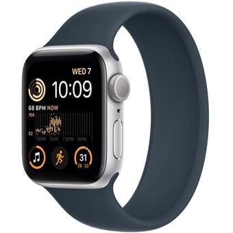Apple Watch SE 2022 (44mm, GPS) - Silver Aluminum Case with Solo Loop