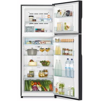 Hitachi 443L Stylish Line, Glass Deluxe Top Mount Freezer [R-VGX490PM9]