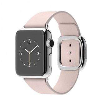 Apple Watch 38mm, Stainless Steel Case w/ Pink Buckle Band