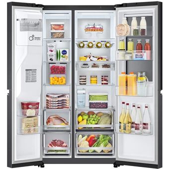 LG Net 635L Side-by-Side with InstaView & Door-in-Door in Matte Black Finish Fridge [GC-X257CQES]