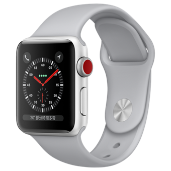 Apple Watch Series 3 (GPS + Cellular) - 38mm, Silver Aluminium Case w/ Fog Sports Band
