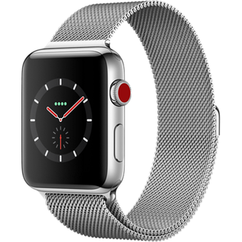 Apple Watch Series 3 (GPS + Cellular) - 42mm, Stainless Steel Case  w/ Steel Woven Band