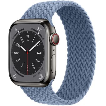 Apple Watch Series 8 (41mm, GPS + Cellular) - Graphite Stainless Steel Case with Braided Solo Loop