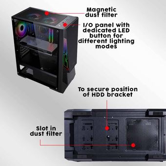 Armaggeddon Aero III ATX Gaming PC Case w/ Tempered Glass