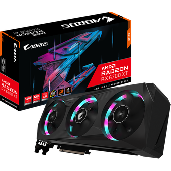 GIGABYTE AORUS Radeon RX 6700 XT ELITE 12G [GV-R67XTAORUS E-12GD]