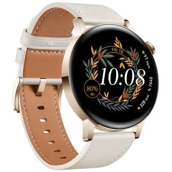 HUAWEI Watch GT 3 - 42mm, White Leather Strap