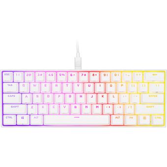 Corsair K65 RGB MINI 60% Mechanical Gaming Keyboard - CHERRY MX SPEED - White