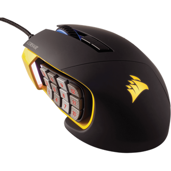 Corsair Scimitar PRO RGB Optical MOBA/MMO Gaming Mouse - Yellow (WW) (Refurbished)