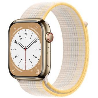 Apple Watch Series 8 (45mm, GPS + Cellular) - Stainless Steel Case with Sport Loop