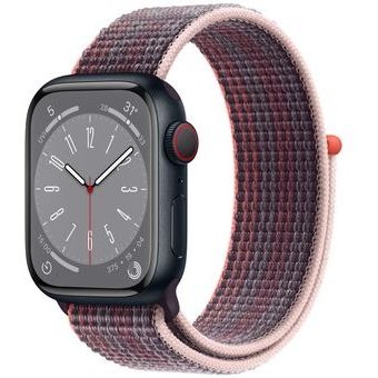 Apple Watch Series 8 (45mm, GPS + Cellular) - Aluminum Case with Sport Loop