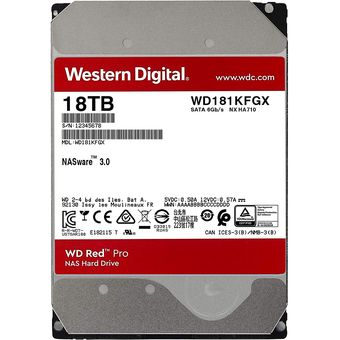 Western Digital WD Red Pro NAS Hard Drive, 16TB / 512MB Cache