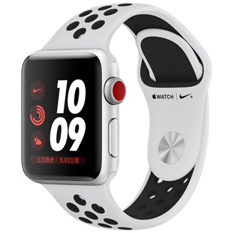 Apple Watch Nike+ Series 3 (GPS + Cellular) - 38mm, Silver Aluminium Case w/ White Sports Band