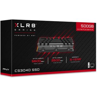 PNY XLR8 CS3040 M.2 NVMe SSD with Heatsink, 500GB