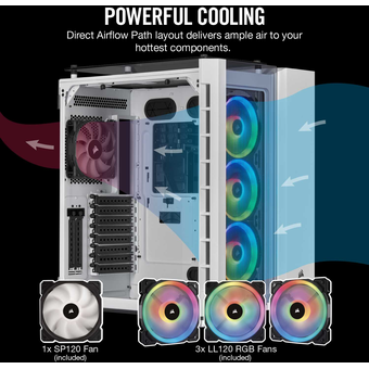 Corsair Crystal Series 680X RGB ATX High Airflow Tempered Glass Smart Case - White