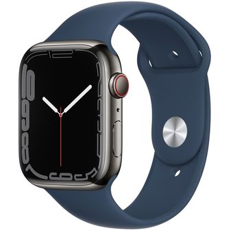 Apple Watch Series 7 (45mm, GPS + Cellular) - Stainless Steel Case with Sport Band 