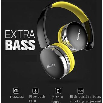 AWEI A500BL Foldable Hi-Fi Stereo Wireless Headphones (Red)