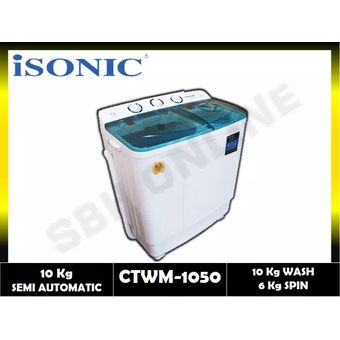 Isonic 10KG Top Load Twin Tub, Semi Auto Washer [CTWM-1050]