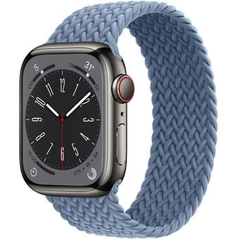 Apple Watch Series 8 (45mm, GPS + Cellular) - Graphite Stainless Steel Case with Braided Solo Loop