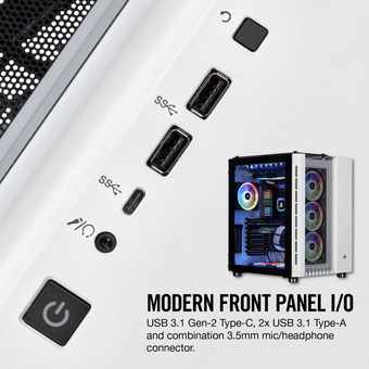 Corsair Crystal Series 680X RGB ATX High Airflow Tempered Glass Smart Case - White