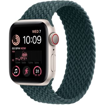 Apple Watch SE 2022 (44mm, GPS + Cellular) - Starlight Aluminum Case with Braided Solo Loop