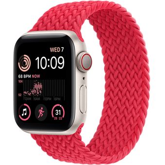 Apple Watch SE 2022 (40mm, GPS + Cellular) - Starlight Aluminum Case with Braided Solo Loop