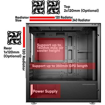 Armaggeddon Core V | MATX Gaming PC Case w/ Tempered Glass