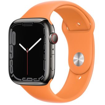 Apple Watch Series 7 (45mm, GPS + Cellular) - Stainless Steel Case with Sport Band 
