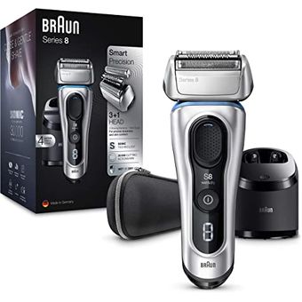 Braun Series 8 8390cc Wet & Dry Men's Electric Shaver with Clean & Charge System - Silver (FGB10/89)