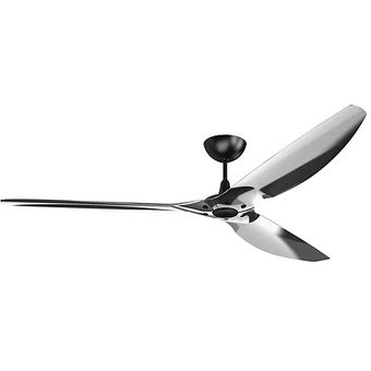Haiku 84-series, 84" DC Fan, Polished Aluminium, Black Stem [HK-84/3B-PA.H]