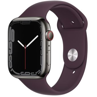 Apple Watch Series 7 (45mm, GPS + Cellular) - Stainless Steel Case with Sport Band 