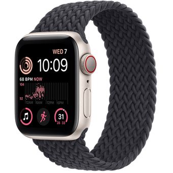 Apple Watch SE 2022 (40mm, GPS + Cellular) - Starlight Aluminum Case with Braided Solo Loop