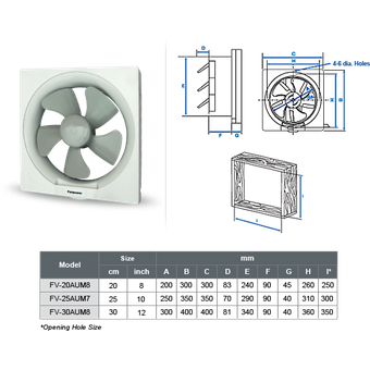 Panasonic Wall Mount Ventilating Fan [FV-20AUM8]