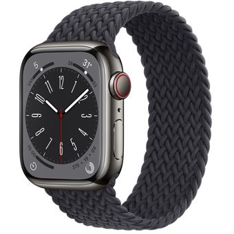 Apple Watch Series 8 (41mm, GPS + Cellular) - Graphite Stainless Steel Case with Braided Solo Loop