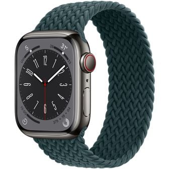 Apple Watch Series 8 (45mm, GPS + Cellular) - Graphite Stainless Steel Case with Braided Solo Loop